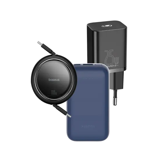 Combo Giữ kết nối 12:Cục Sạc Baseus Super SI 25W 1x Type-C (Đen) /Cáp Sạc Baseus/Pin sạc dự phòng Xiaomi 33W 10000mAh