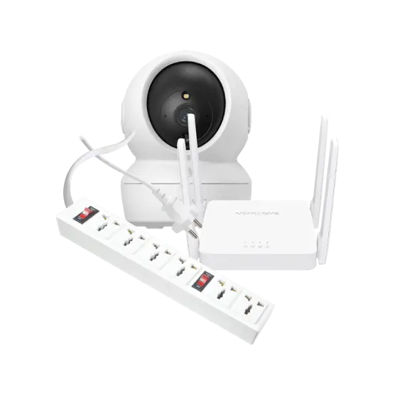 Combo Công nghệ tiện dụng 13:Camera quan sát Ezviz CS-H6C (3MP -W1)/Thiết bị mạng/ Router Mercusys AC10/Ổ cắm Điện QuanG