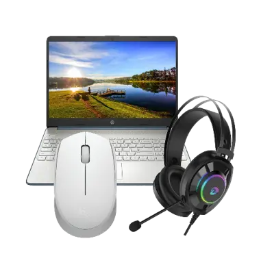 Combo Gaming 18:  Laptop HP 15s-fq5228TU/LOGITECH M171/Tai nghe gaming DareU EH469 RGB