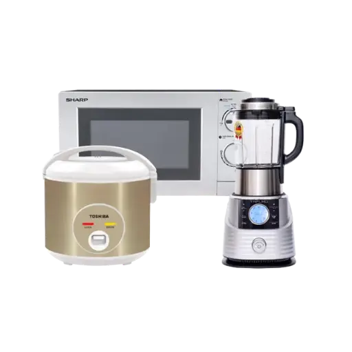 [COMBO0007] Combo Nhà bếp tiện lợi 7: Nồi cơm điện Toshiba RC-18JH1TVN(N)/Lò vi sóng cơ Sharp R-209VNMáy xay nấu đa năng TAPUHO T01 